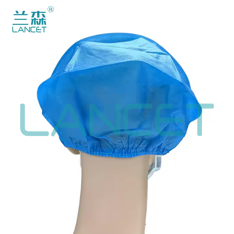 Non-woven fabric nurse Cap SMS thickened blue disposable nurse cap machine-made Doctor Cap details Picture