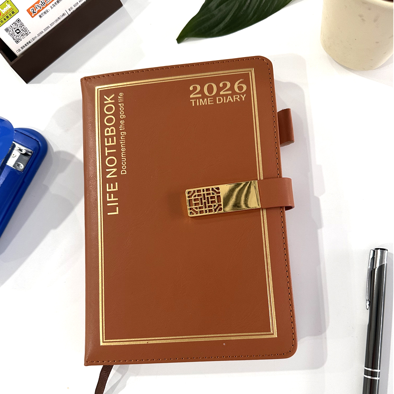新款2026带扣商务年历本笔记本日历本支持西语阿语法语英语等可定制