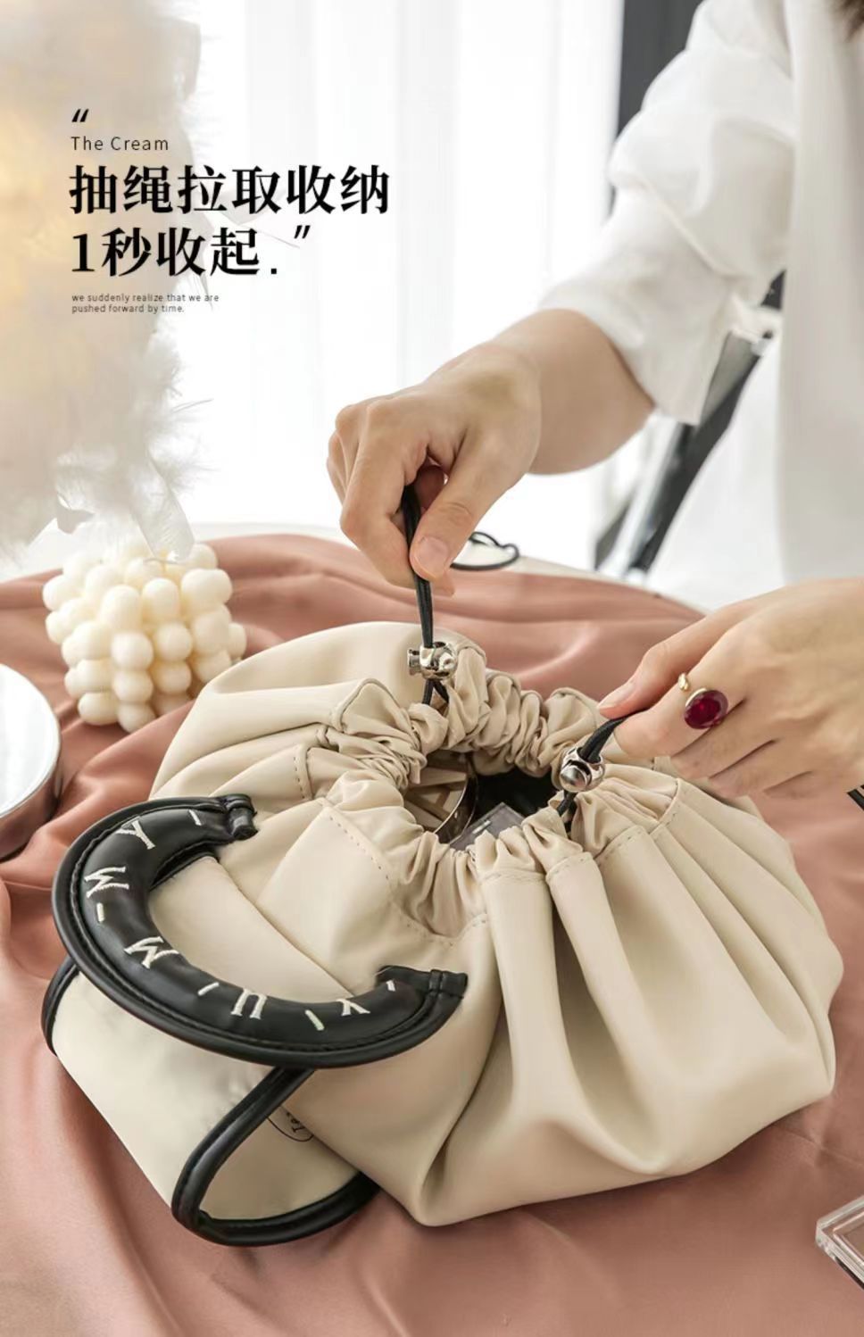 化妆包大容量便携式防水旅行收纳包袋抽绳束口袋多功能懒人化妆包 详情图6