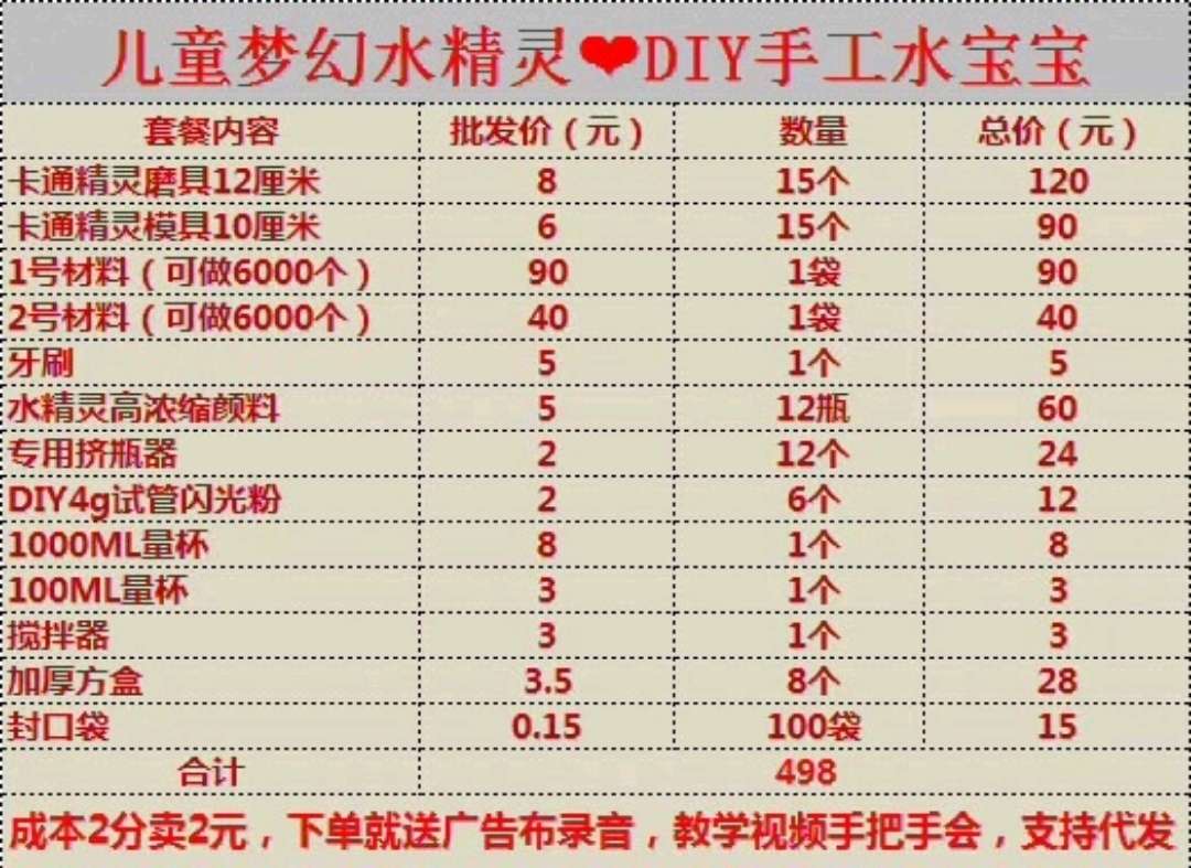 魔法水精灵 魔幻水精灵玩具套装水宝宝海洋模型手工diy玩具 ，广场夜市摆摊水精灵成品，拿到手就可以直接做了，送录音广告布详情图1