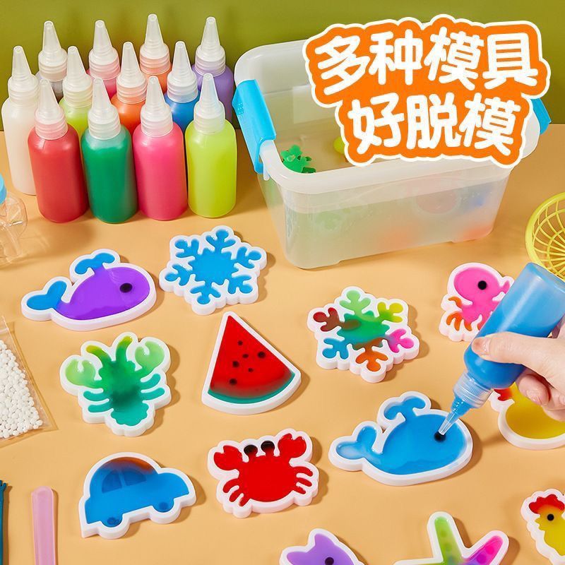 魔法水精灵 魔幻水精灵玩具套装水宝宝海洋模型手工diy玩具 ，广场夜市摆摊水精灵成品，拿到手就可以直接做了，送录音广告布产品图