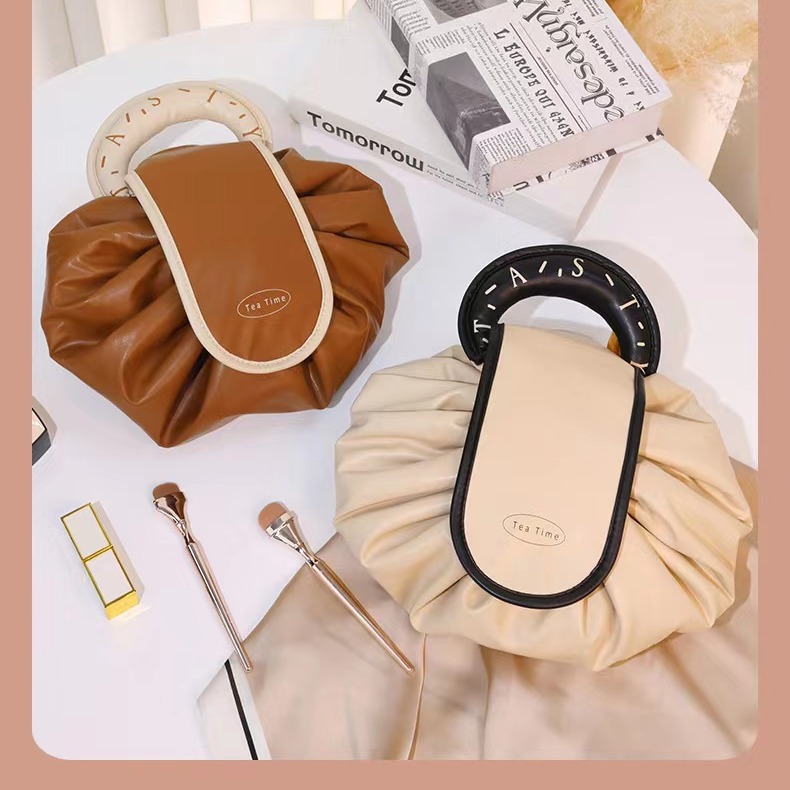 化妆包大容量便携式防水旅行收纳包袋抽绳束口袋多功能懒人化妆包 细节图