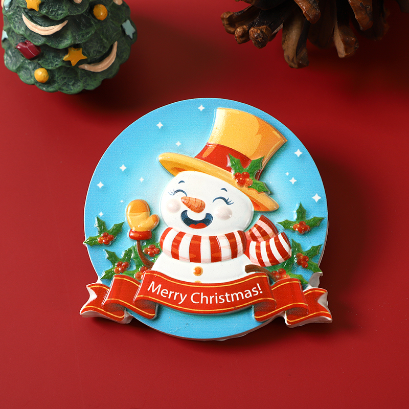 Source Factory custom-made cross-border best-selling Christmas resin fridge magnets, creative and cute reindeer snowman magnetic stickers Application Scenario