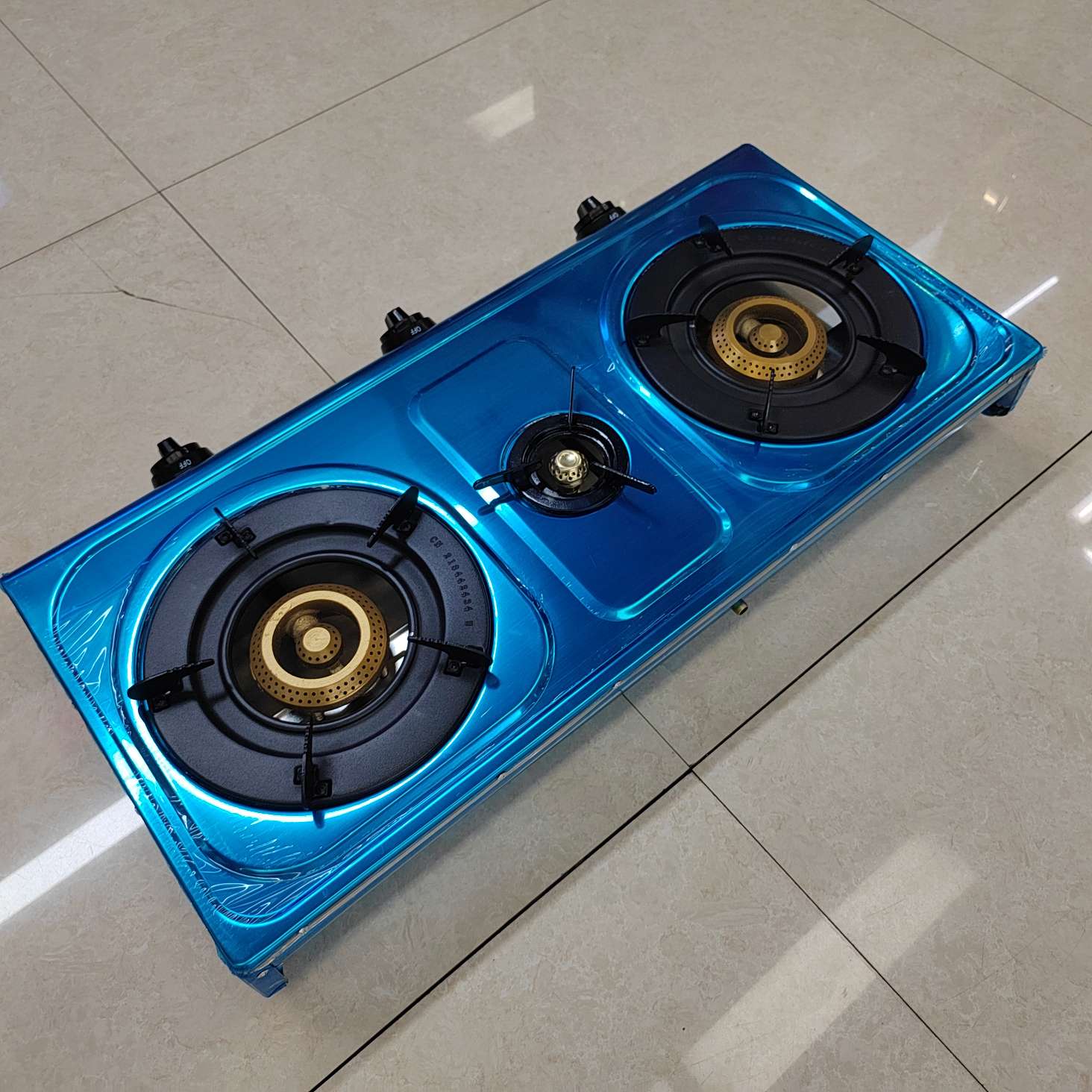 Export three-eye old-fashioned and old-style stove, household gas stove accessories, gas stove accessories, single-tube fierce stove head, golden gas stove details Picture