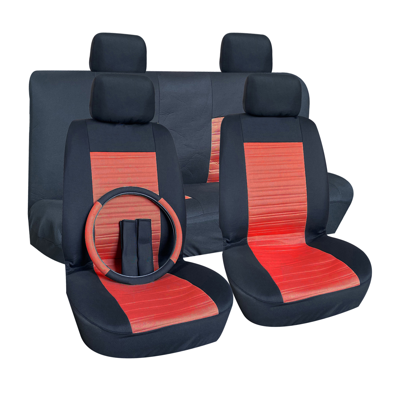 工厂直出电商爆款汽车座套五座全包 四季通用 涤纶 压花 汽车座套详情1