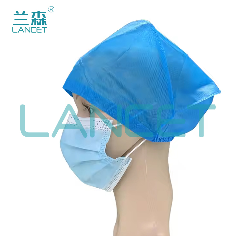 Non-woven fabric nurse Cap SMS thickened blue disposable nurse cap machine-made Doctor Cap Specification image