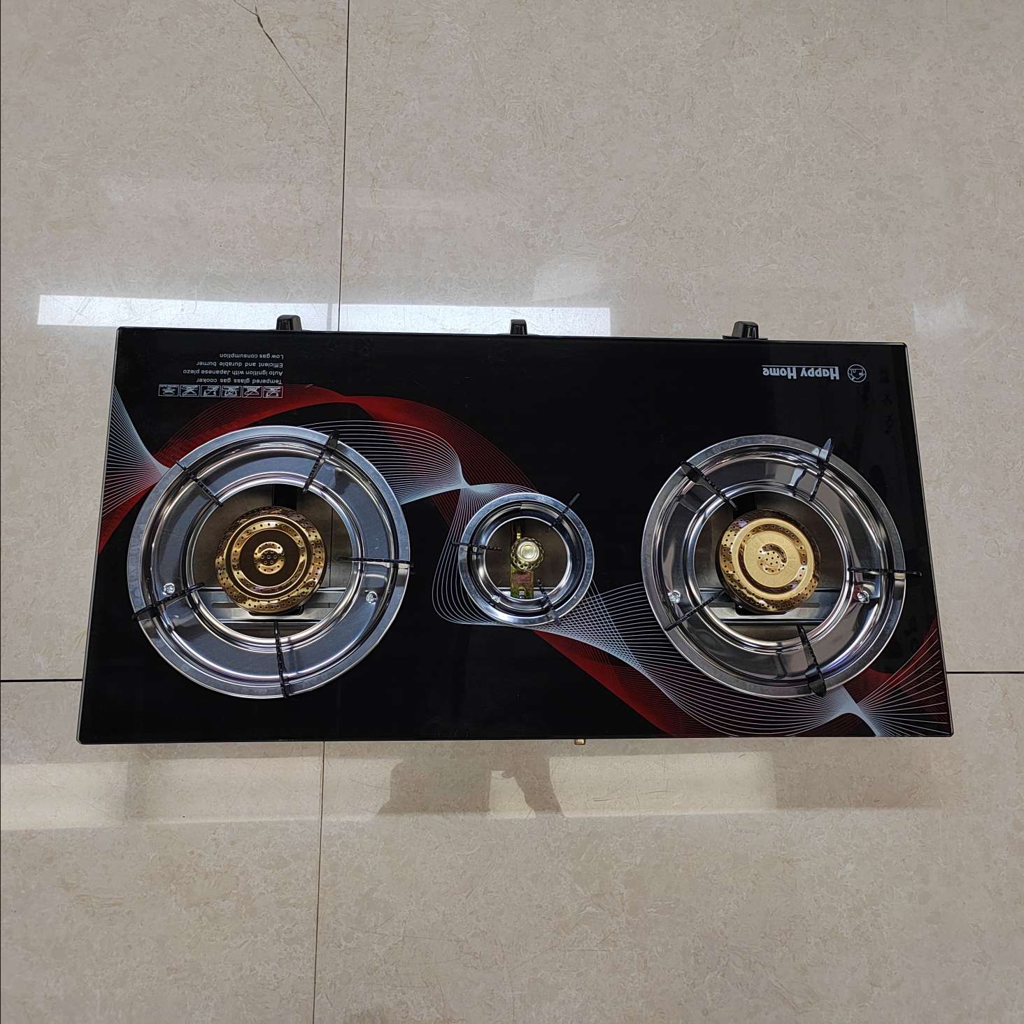 Export three-eye old-fashioned and old-style stove, household gas stove, glass double gas stove, single-tube fierce stove head, golden stove, gas stove Application Scenario