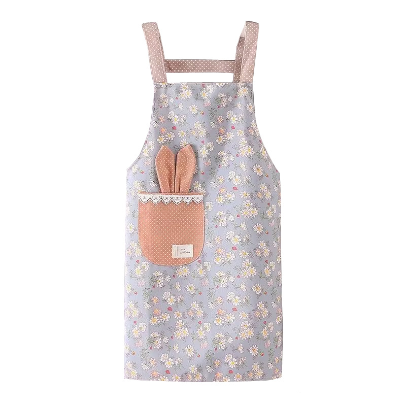 碎花裙围裙棉布肩带围裙厨房家用做饭碎花围裙防油污透气围腰批发详情5