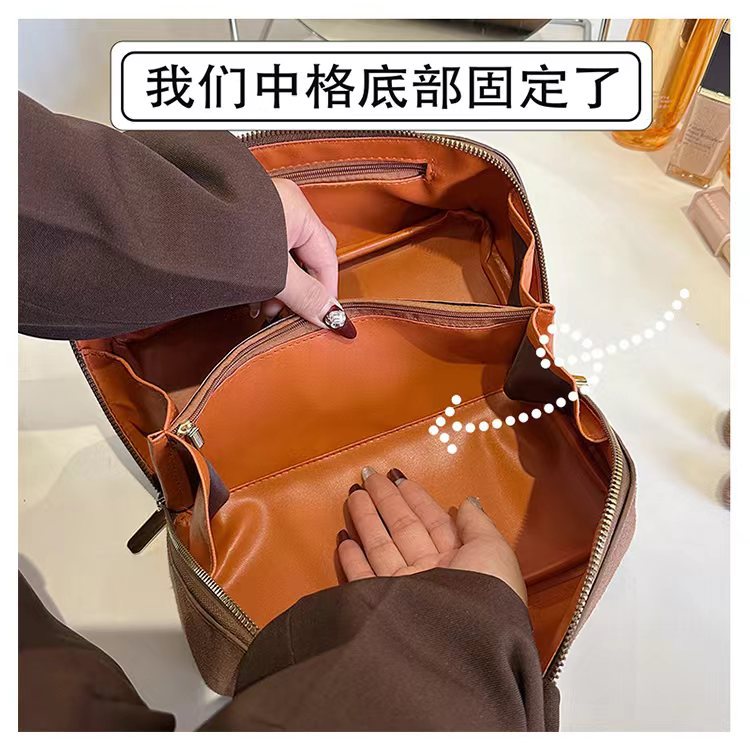 跨境化妆包高颜值大容量时尚旅行洗漱包热卖新款纯色化妆品收纳包 详情图12