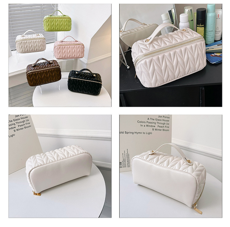 跨境化妆包高颜值大容量时尚旅行洗漱包热卖新款纯色化妆品收纳包 详情图11