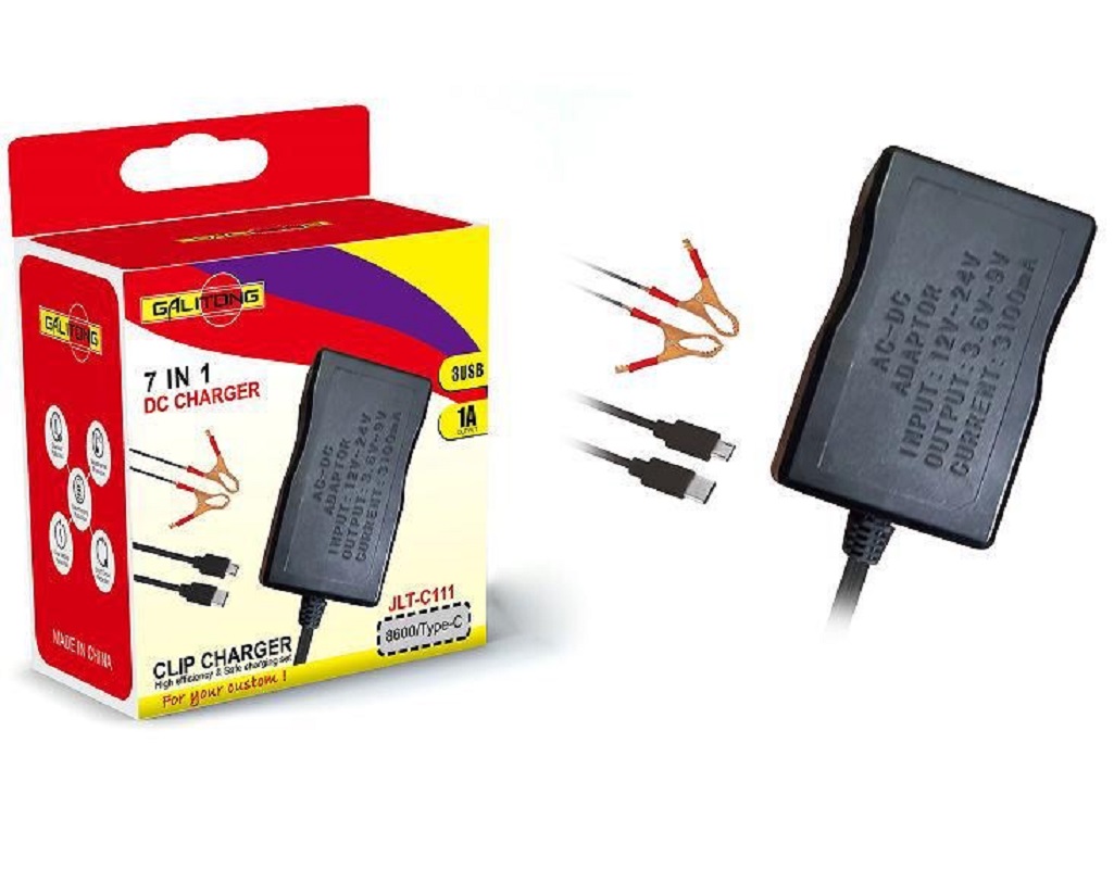 Clip charger, battery clip charger, USB clip charger, one tray, two clips charging Item Picture