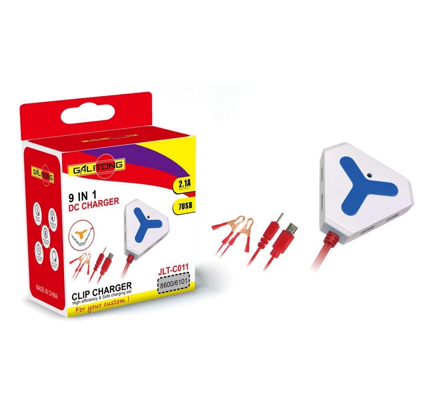 USB clip charger, battery clip charger, USB port clip charger, one-to-five details Picture
