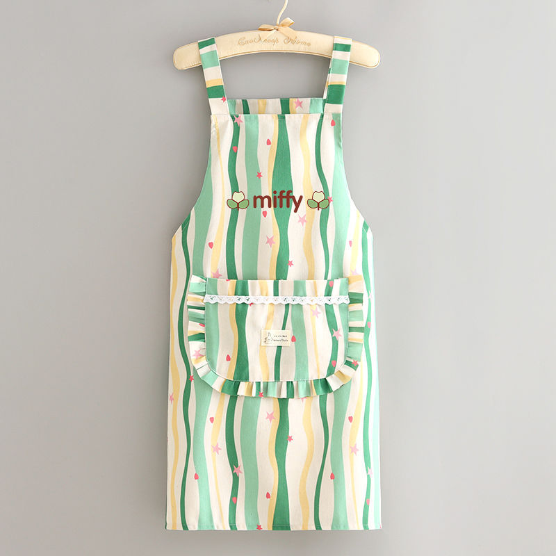 New canvas wear-resistant apron for kitchen use, Korean-style stain-resistant waistband, female adult catering work uniform details Picture