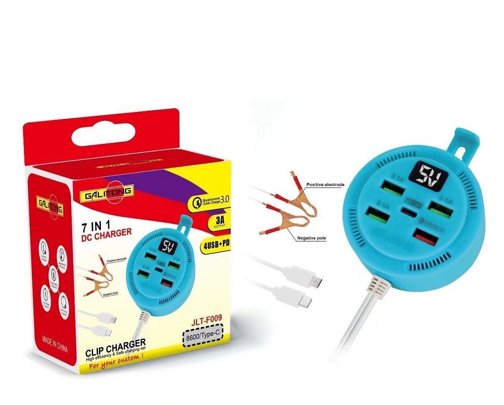 USB clip charger, battery clip charger, USB port clip charger, mobile phone travel charger Application Scenario