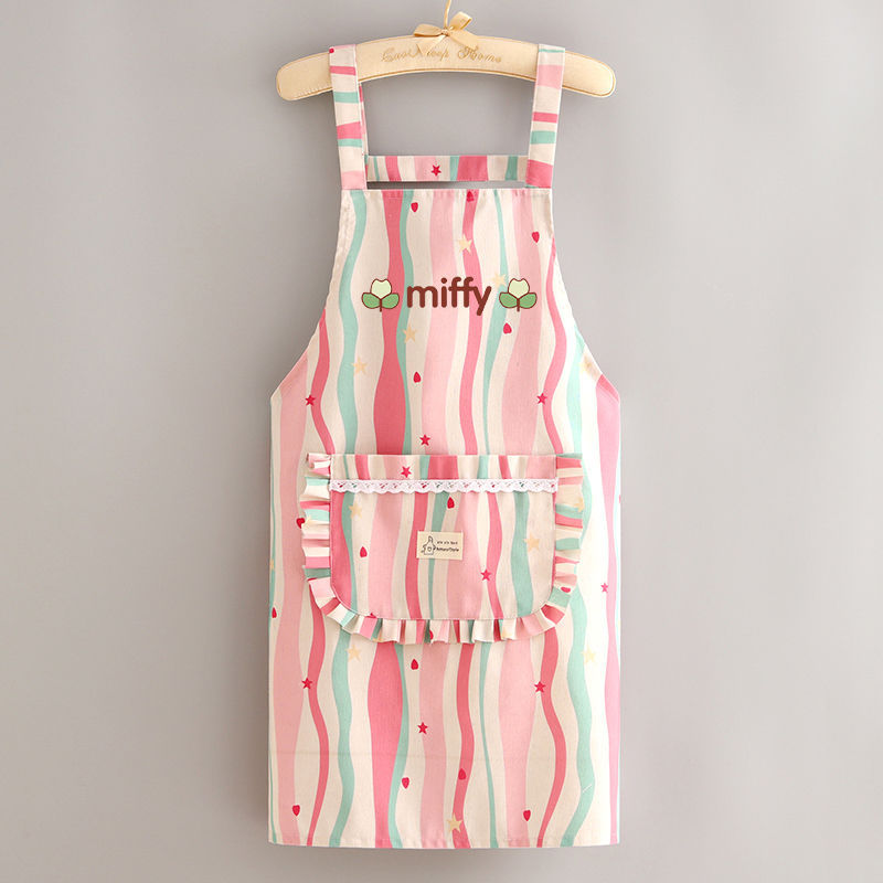 New canvas wear-resistant apron for kitchen use, Korean-style stain-resistant waistband, female adult catering work uniform pic 3