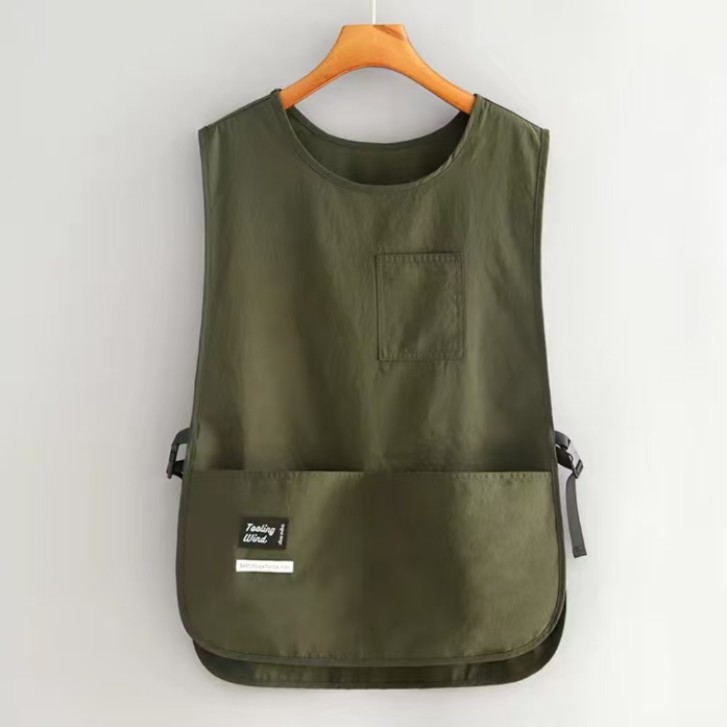 马甲防油防水围裙批发咖啡师家用新款厨房时尚餐饮工作服男女坎肩详情3