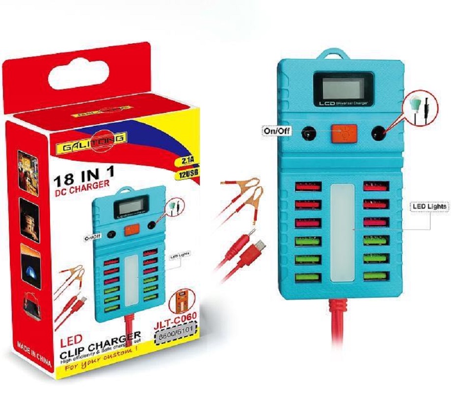 USB clip charger: One tray, two clips, USB charger Item Picture