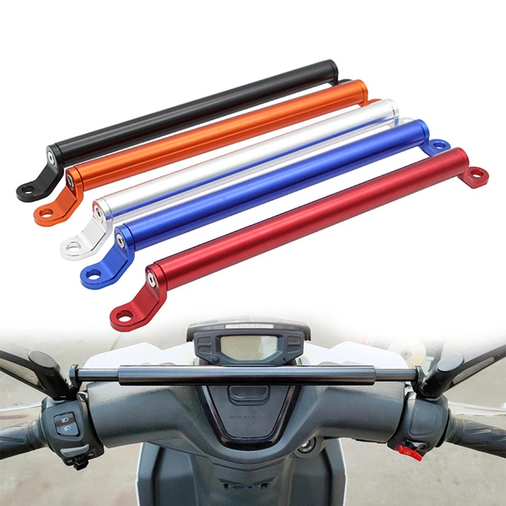 Motorcycle aluminum alloy lengthened handlebar balance pole electric vehicle head multi-functional headlight mobile phone expansion bracket full figure