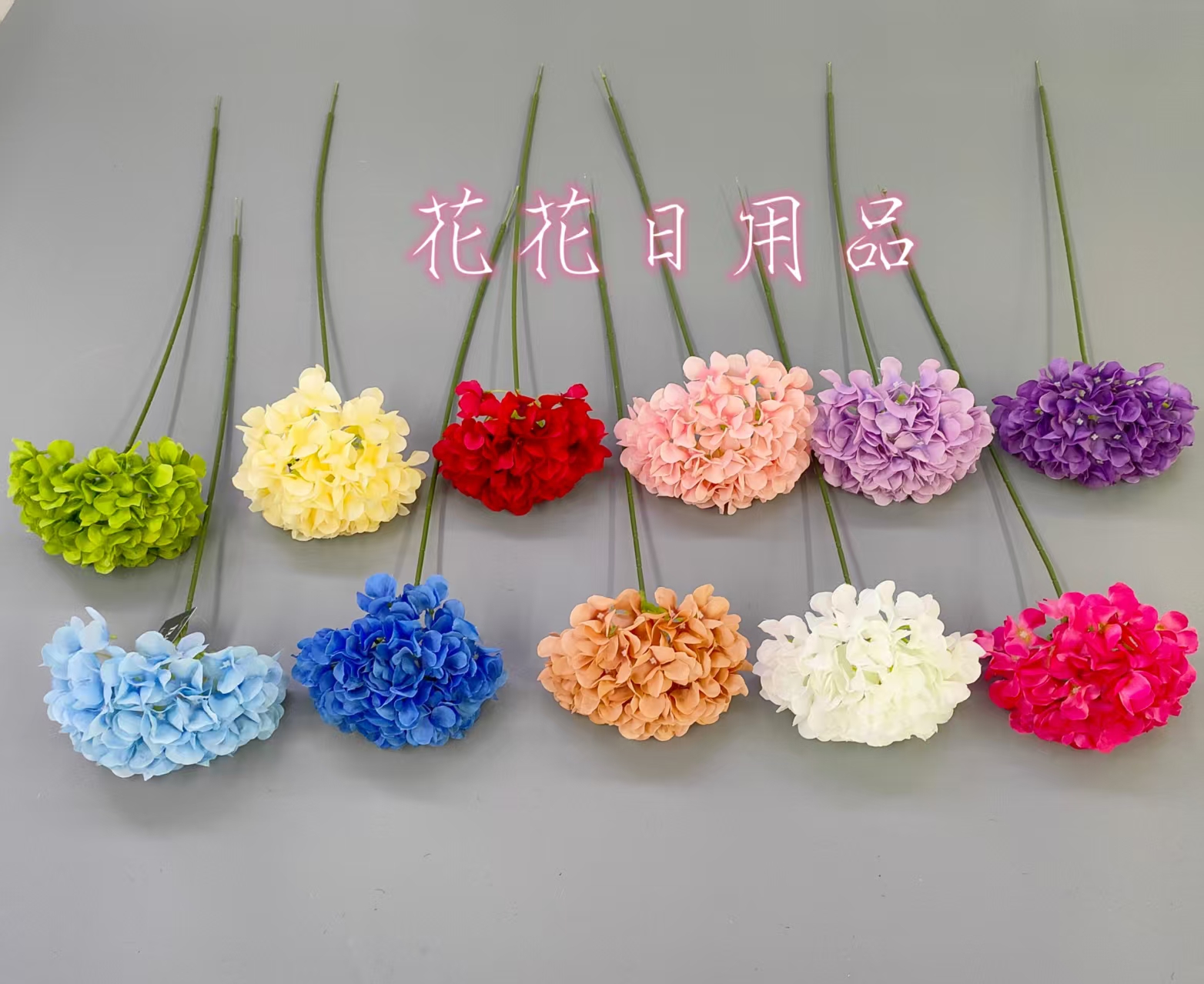 Artificial flower fake flower bonsai single hydrangea wall hanging vase decoration full figure