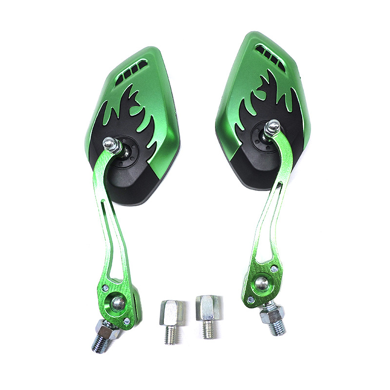 Motorcycle electric car general accessories Personality flame pattern aluminum alloy general reflector Rearview mirror reverse mirror Item Picture