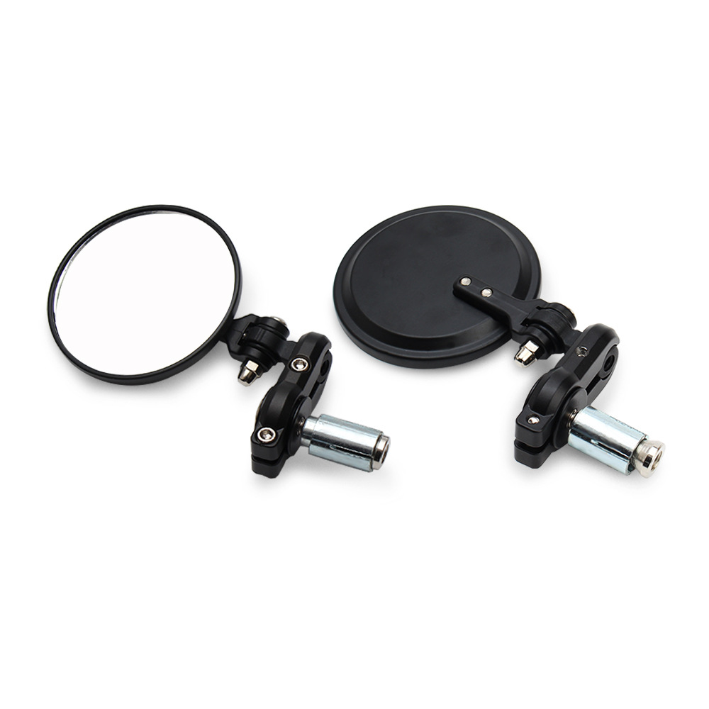 Motorcycle general accessories Rearview mirror handle secondary mirror Scooter decorative mirror Scooter folding round mirror foldable model Item Picture
