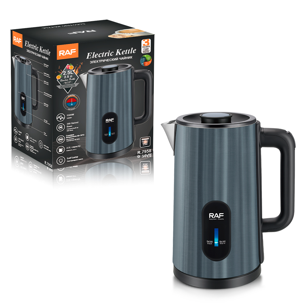 RAF European regulations cross-border electric kettle adjustable temperature household thermal kettle 2.5 automatic power off temperature meter display Specification drawing