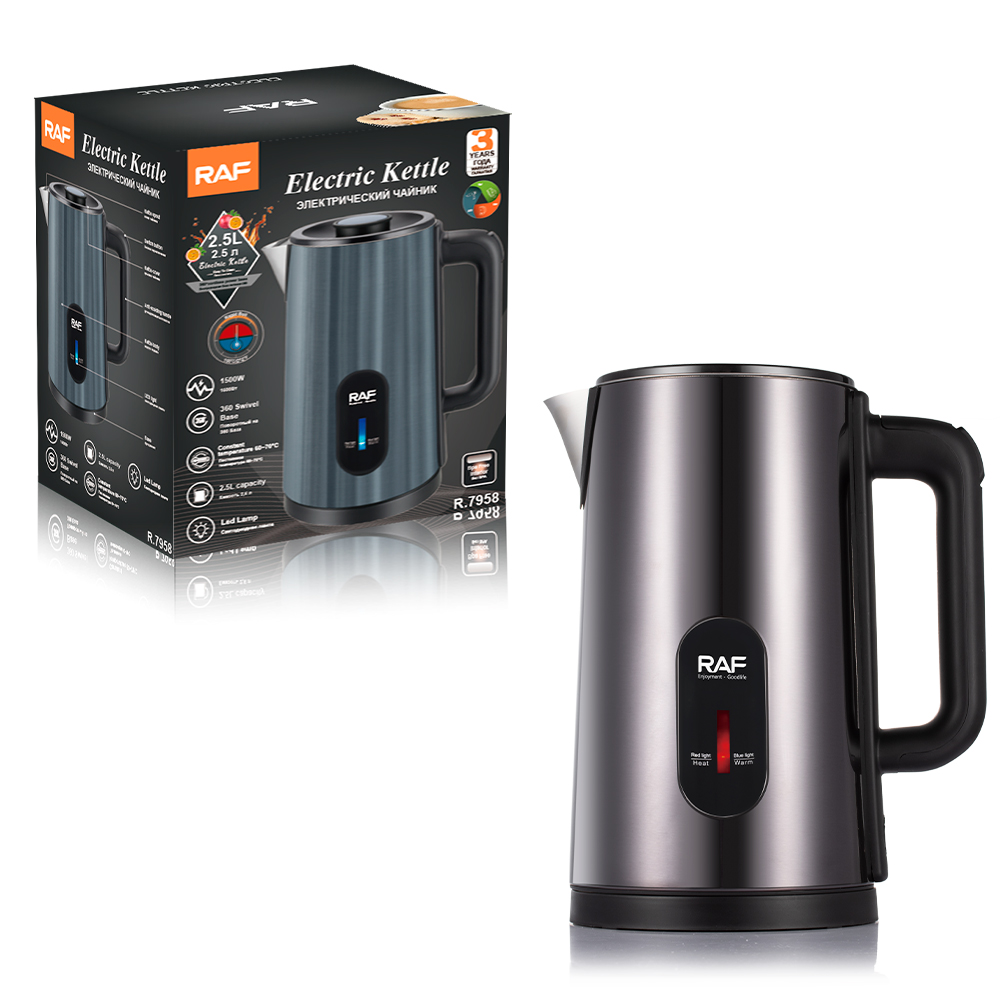 RAF European regulations cross-border electric kettle adjustable temperature household thermal kettle 2.5 automatic power off temperature meter display details Picture