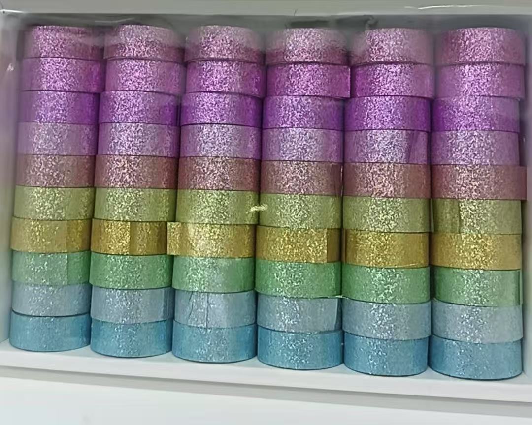  炫金闪光亮粉 创意装饰胶带厂家批发胶带