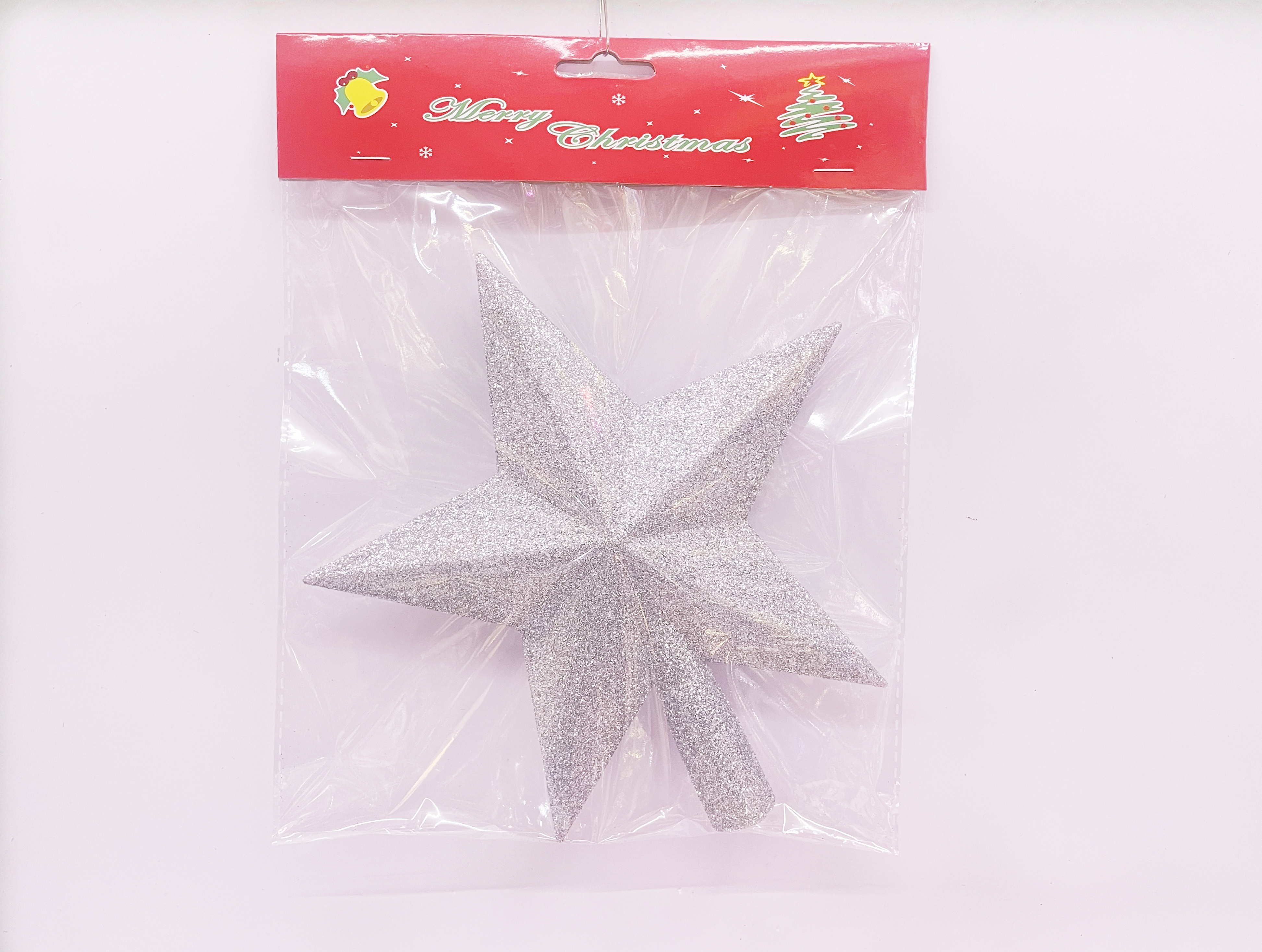 18X20CM圣诞撒粉塑料树顶星装饰品详情4