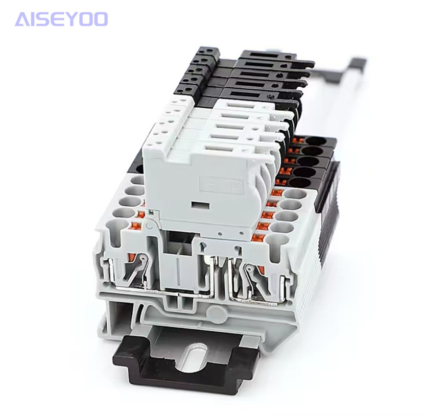 熔断型弹簧式保险端子导轨式PT4-HESI保险接线端子 弹簧式接线端子 导轨组合型阻燃接线端子排