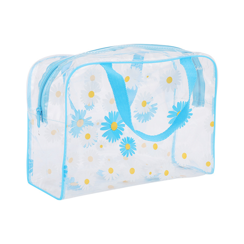 新品小雏菊PVC化妆包洗漱包 旅行收纳包 手提大容量防水洗漱包袋 详情图3