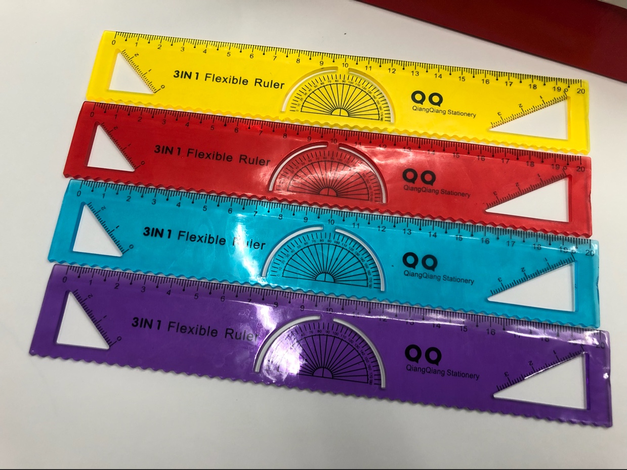 20cm软尺折叠尺PVC尺子可弯曲软尺三合一软直尺3