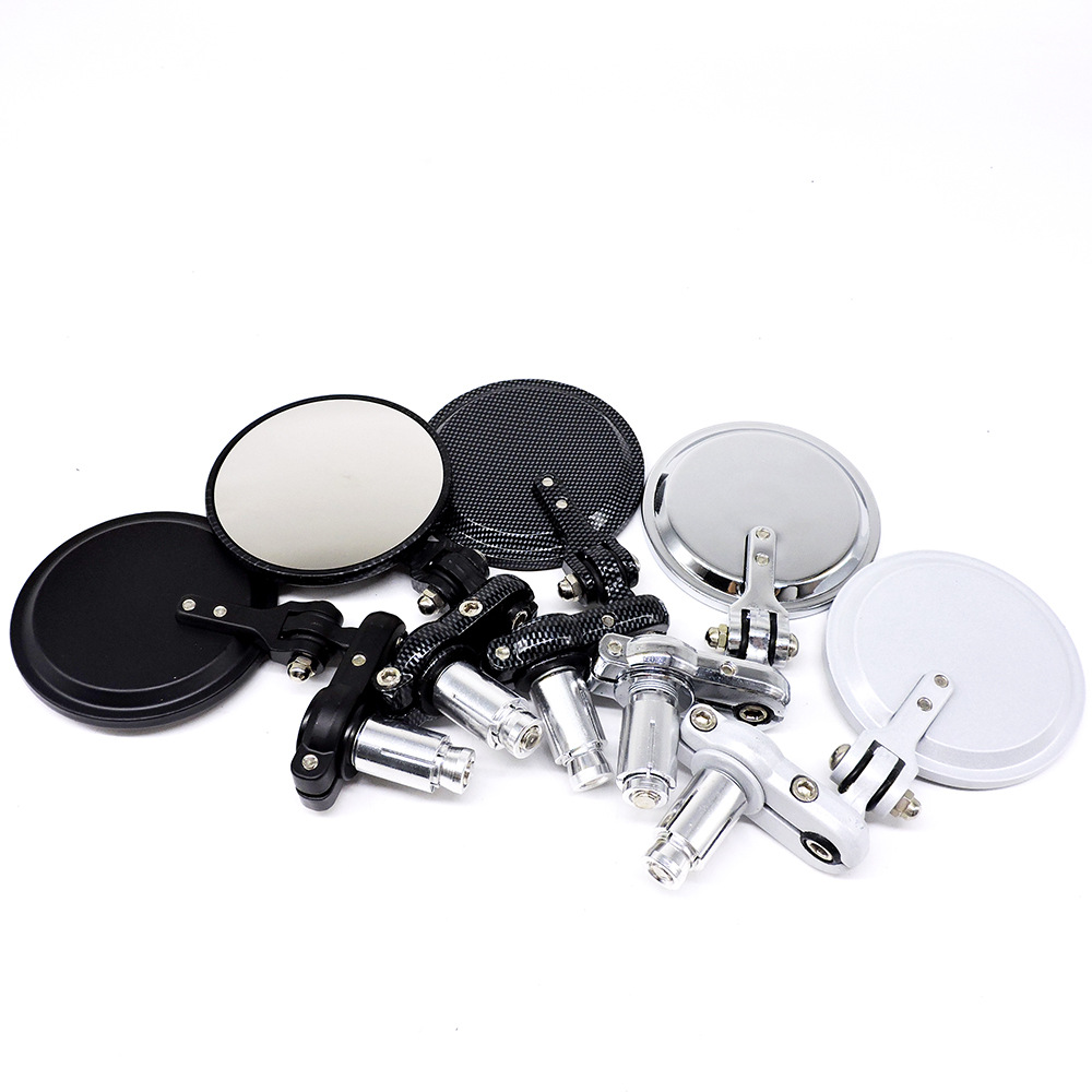 Motorcycle general accessories Rearview mirror handle secondary mirror Scooter decorative mirror Scooter folding round mirror foldable model details Picture