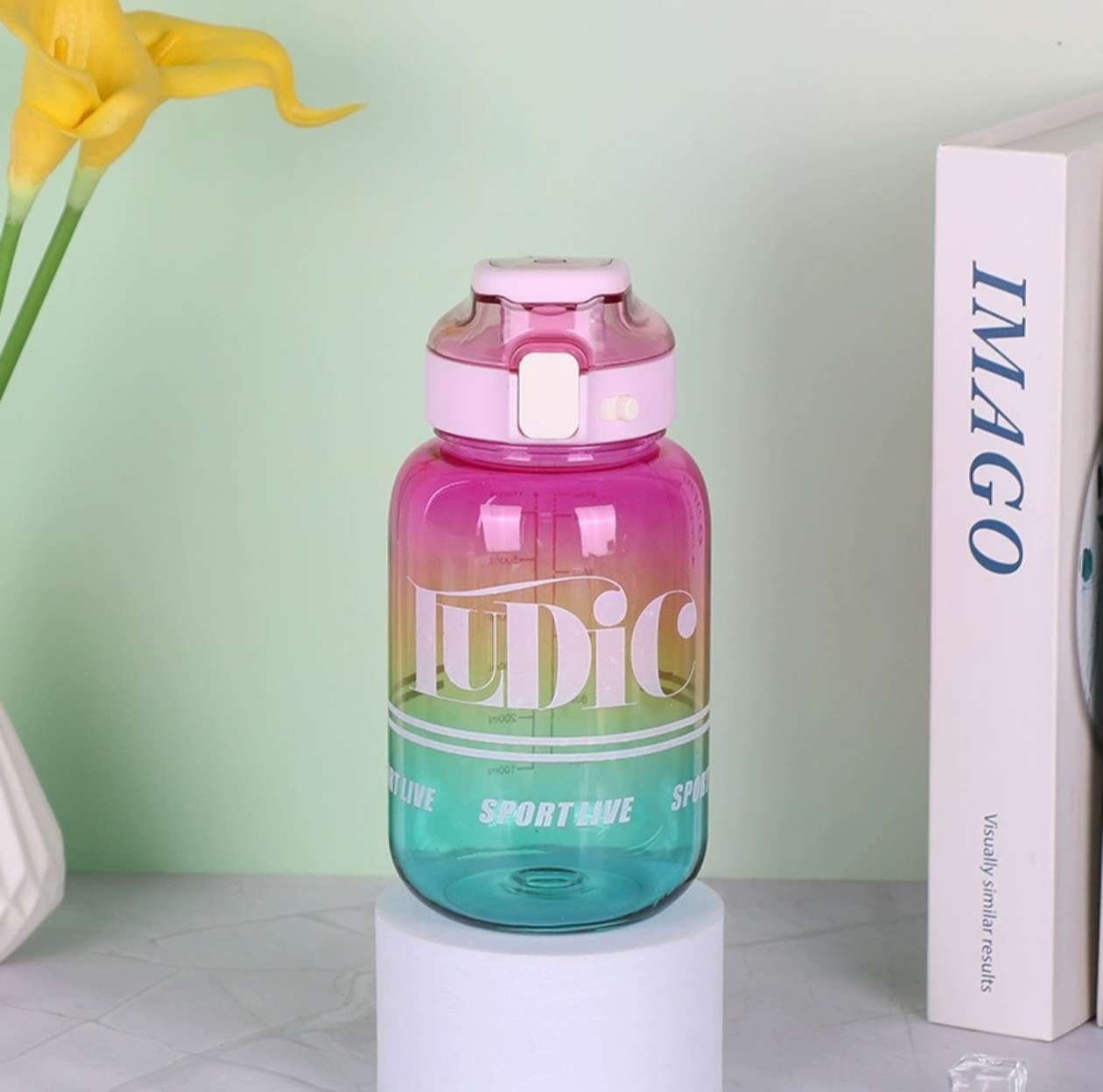 X158-8179 New outdoor sports water bottle for men and women: Convenient, large-capacity, fashionable and heat-resistant plastic direct drinking cup Item Picture