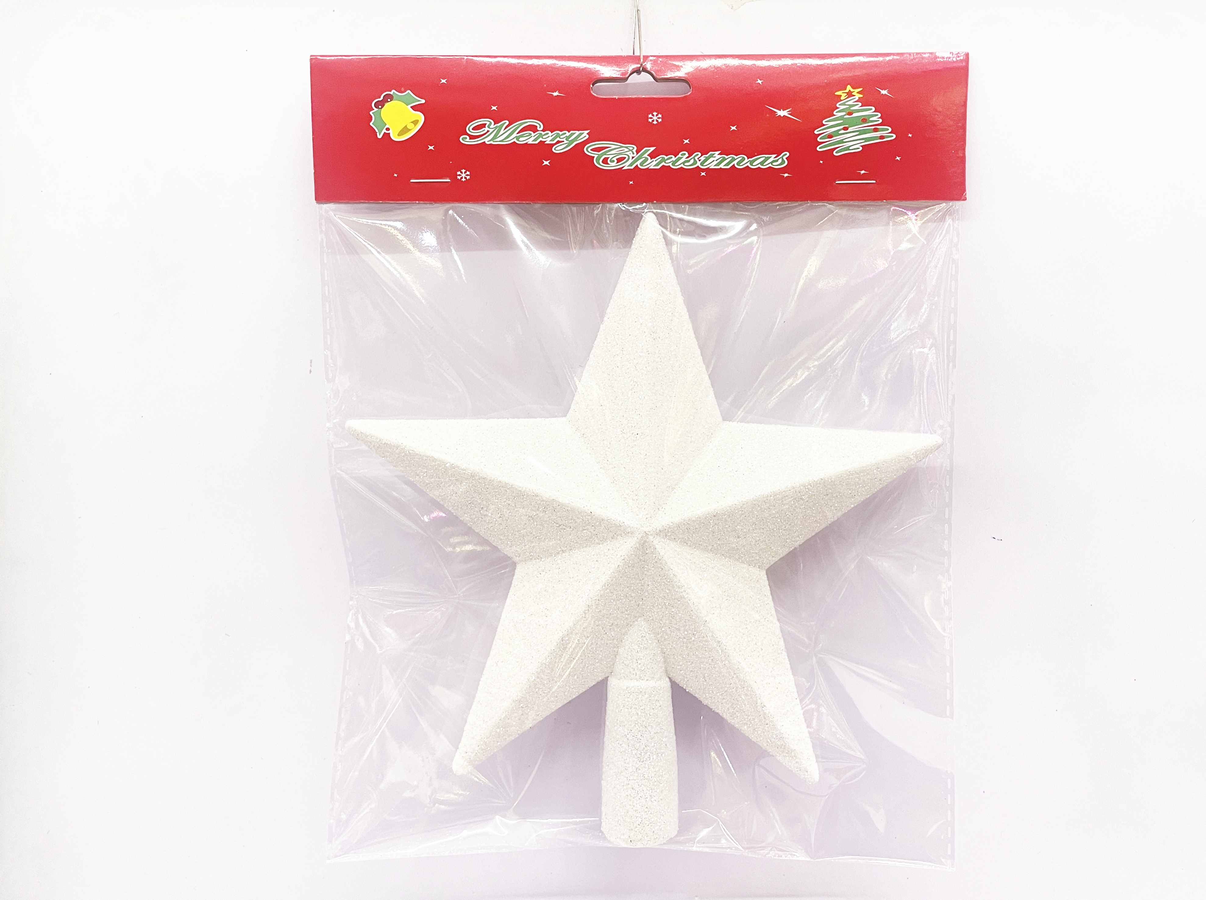 18X20CM圣诞撒粉塑料树顶星装饰品详情1