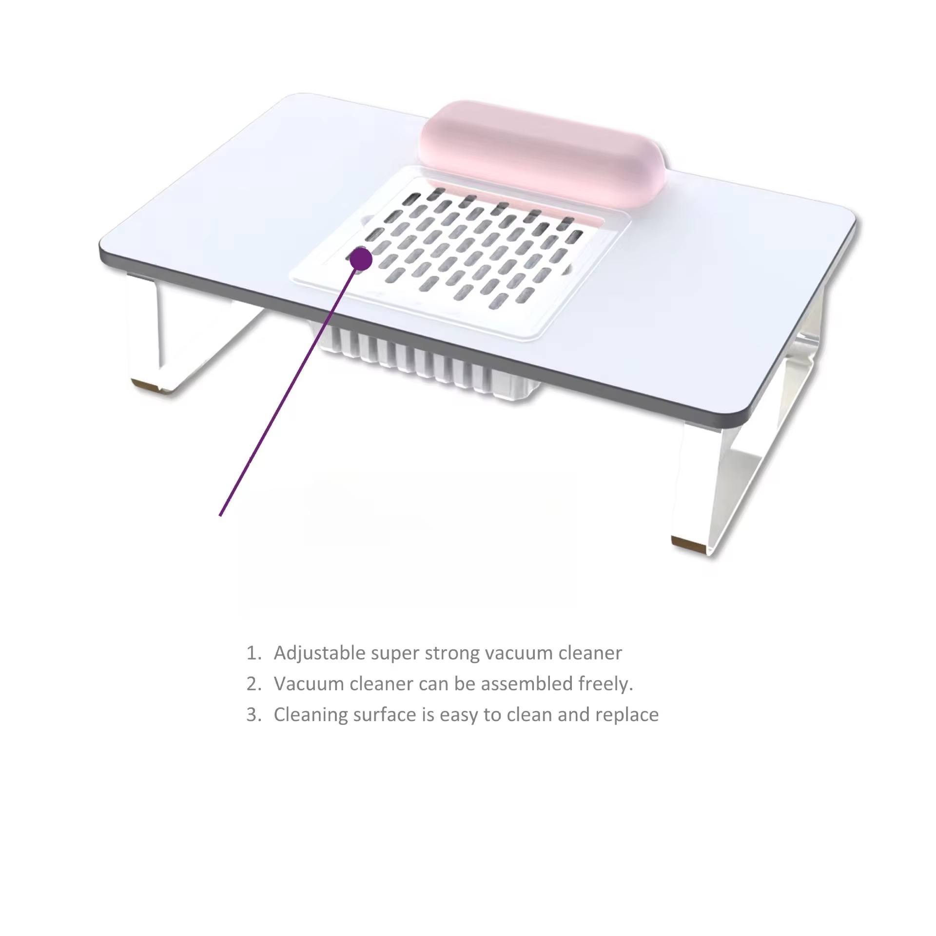 The new cross-border desktop vacuum cleaner with high suction power is specially designed for salons and is an embedded desktop vacuum cleaner Specification drawing
