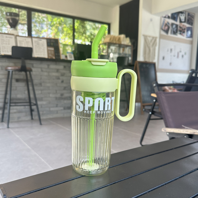 X152-XBD-8041 Summer water cup for Girls, high appearance level Office coffee cup, double-handle, new large-capacity student straw cup detail image 4