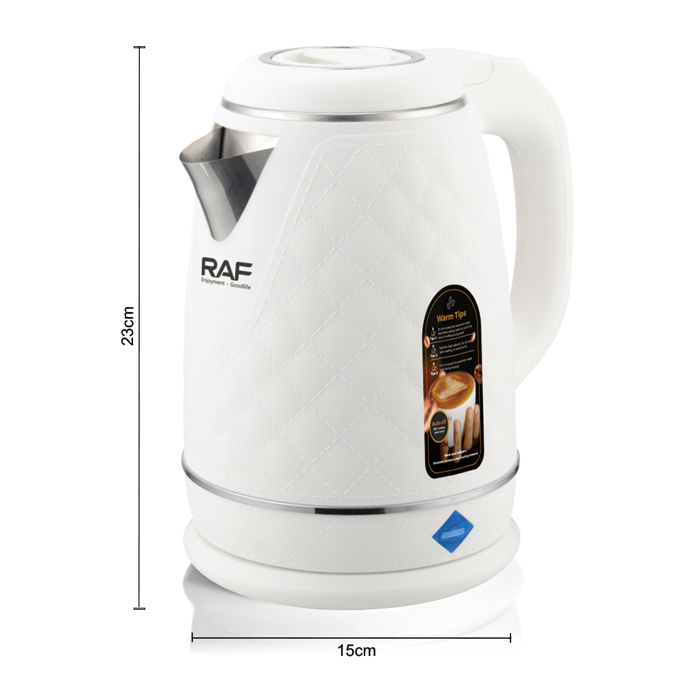 RAF European standard 2L electric kettle, household large-capacity electric kettle, insulated boiling kettle, grid pattern Specification image