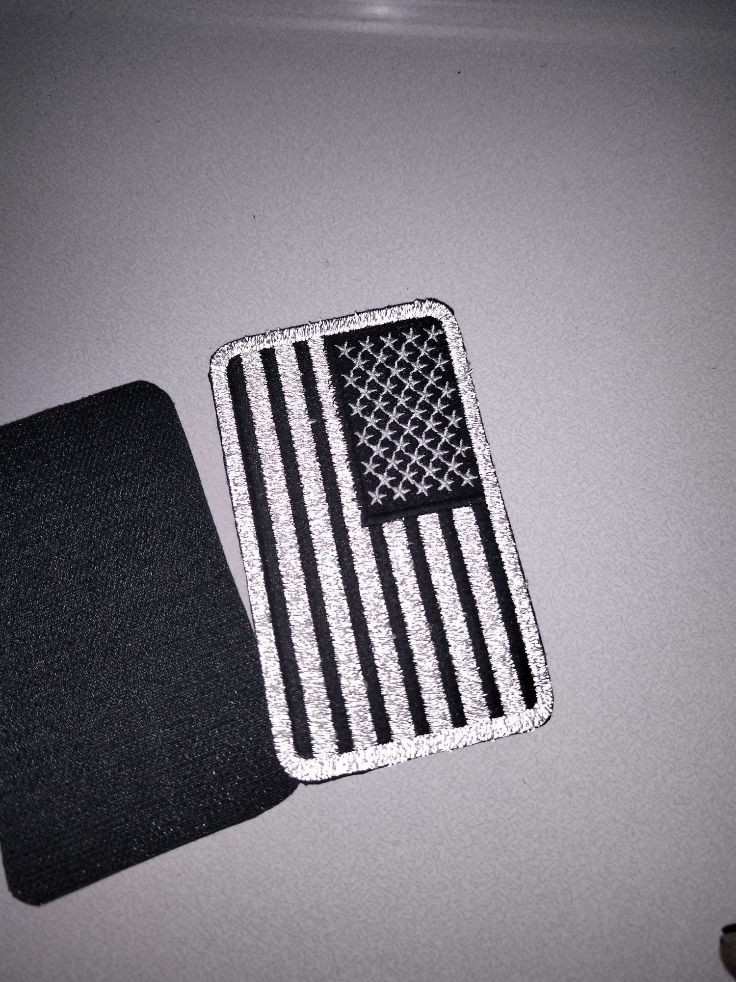 刺绣国旗美国反光高亮度蓄光国旗电脑绣花魔术贴可撕7*12CM绣花标商标织唛织唛布标皮标详情图1