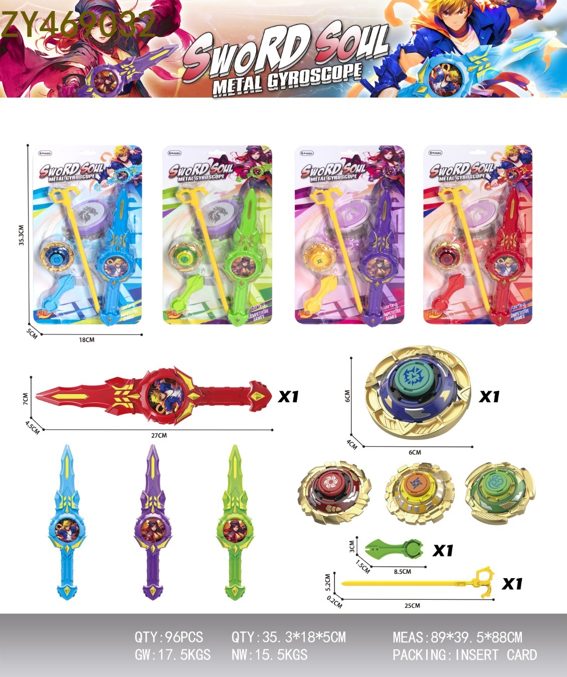 Sword spinning alloy gyro cool spinning juguete clásico de la infancia para liberar diversión sin fin