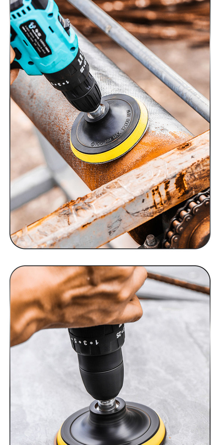 Flocking Angle grinder grinding disc, sandpaper sheet, self-priming suction cup, connecting rod integrated adhesive disc, automotive polishing grinding disc detail image 17
