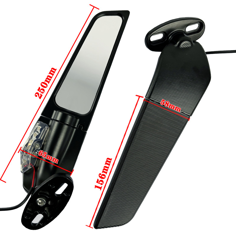 Factory direct sales of motorcycle rearview mirrors, electric vehicle universal, personalized fixed-wing rearview mirrors, aluminum alloy street racing imitation new style Application Scenario