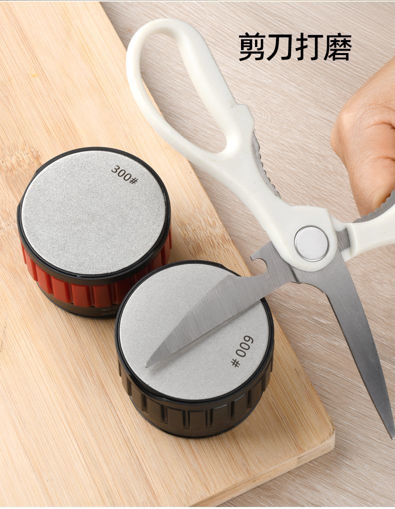 New round suction cup type knife sharpener, diamond knife sharpener, household kitchen knife, scissors, knife stone, double-sided knife sharpener detail image 15
