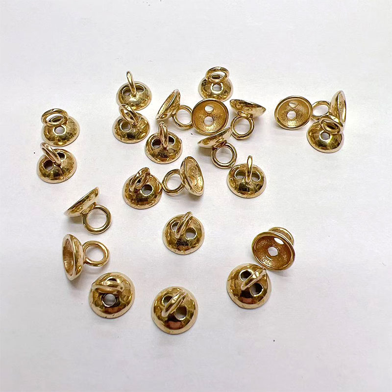 铜坯镀金保色纽扣珍珠帽连接收尾扣手工diy手链项链饰品材料配件图