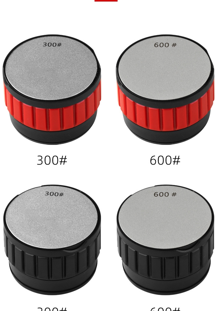 New round suction cup type knife sharpener, diamond knife sharpener, household kitchen knife, scissors, knife stone, double-sided knife sharpener Specification image