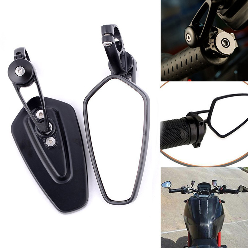 厂家直销摩托车通用车把反光镜手把倒车镜街车跑车手把复古后视镜