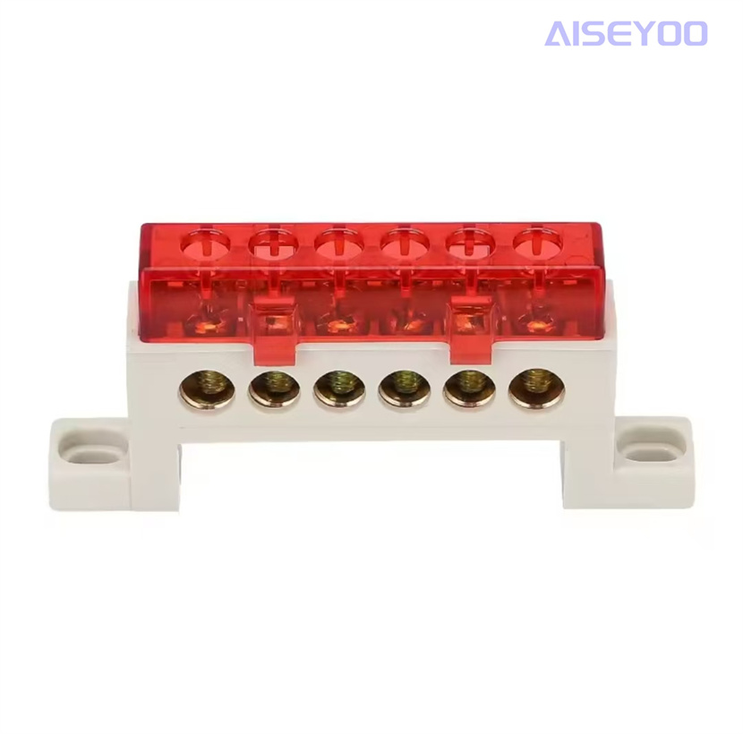 零线端子排配电箱零地排彩色防尘保护零排接线端子接地排汇流铜排 防尘零线接线排七字型铜带罩端子接地线零地铜排零地条详情4