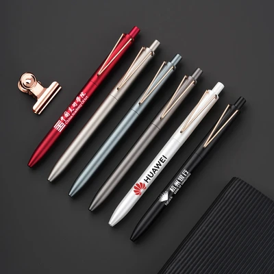 Signature pen Metal pen holder Neutral Pen Advanced sense large V-shaped press Signature Pen Gift Pen Gift pen Neutral pen thumbnail
