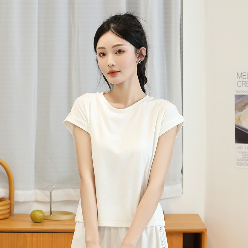 25年新款女装纯棉短袖T恤 新款女式短袖T恤 时尚舒适衣服 亲肤透气夏季必备短袖T恤女装衣服