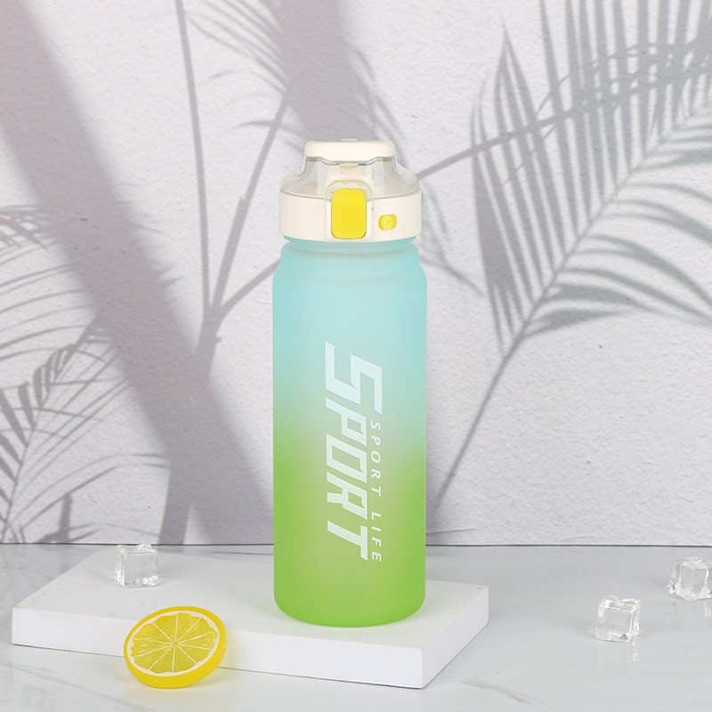 X158-8332 gradient color water cup, large capacity, high appearance level, frosted outdoor sports water bottle, fashionable spring lid, direct drinking details Picture